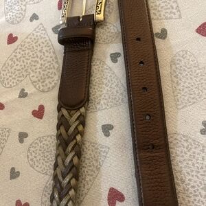 Brighton Brown Leather Braided Belt